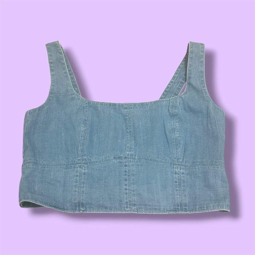 Banana Republic Light Blue Denim Crop Top